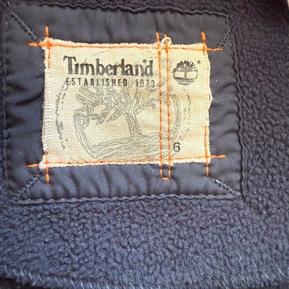 Timberland Boys Navy Blue Full Zip Mockneck Fleece Jacket Size 6 School Outdoor - Picture 2 of 12